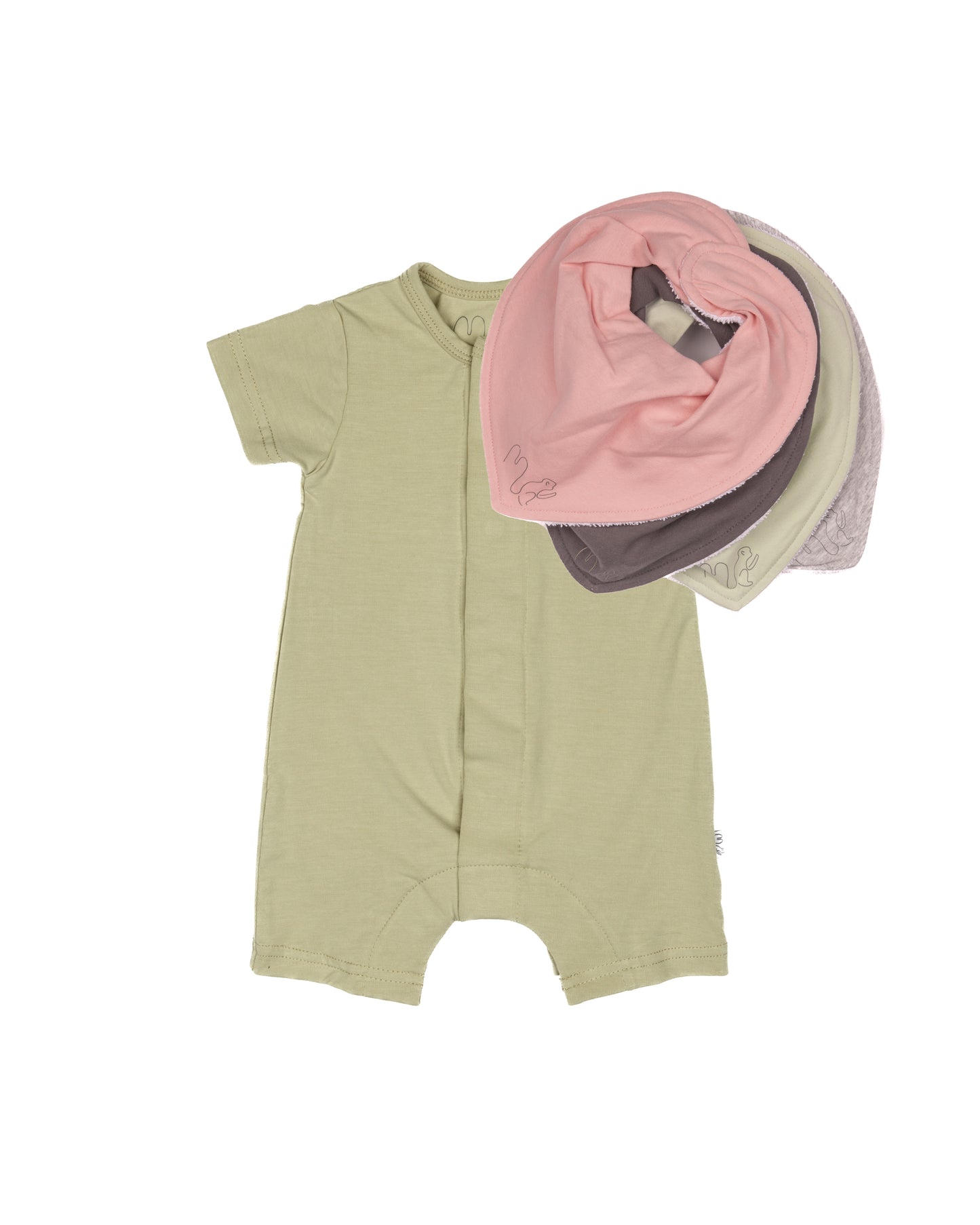 Shortie Magnetic Romper - Olive Green