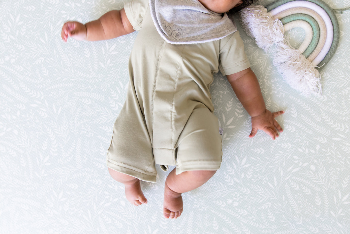 Shortie Magnetic Romper - Olive Green